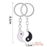 Porte-clé séparé Yin Yang symbolisant l'amour