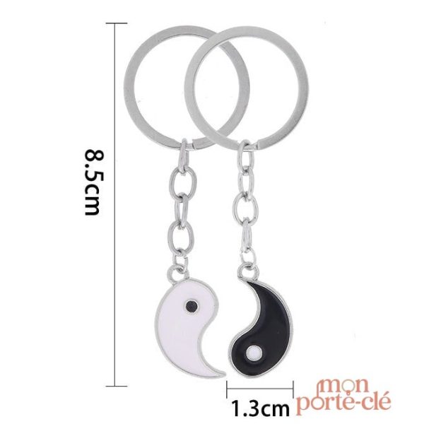 Porte-clé séparé Yin Yang symbolisant l'amour