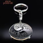 Porte-clé en métal avec motif Arbre de Vie