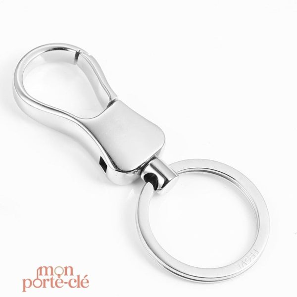 Porte-clé en acier inoxydable élégant pour homme