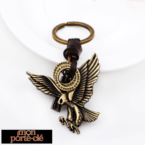 Porte clé aigle classique en métal