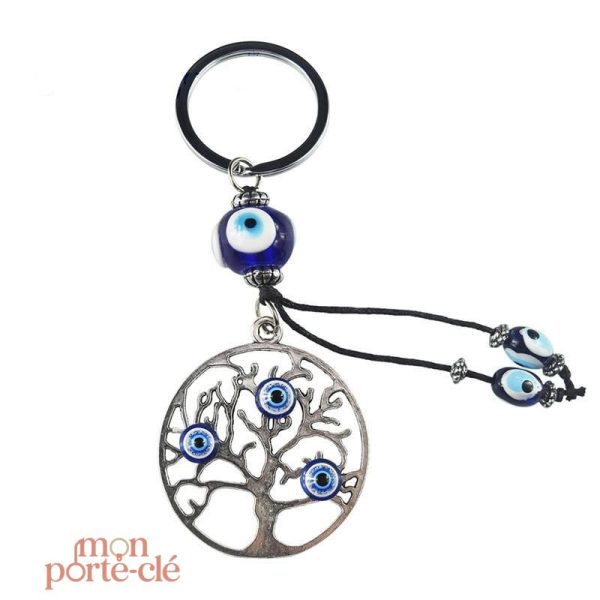 Porte-clé Arbre de Vie avec design en pierres bleues