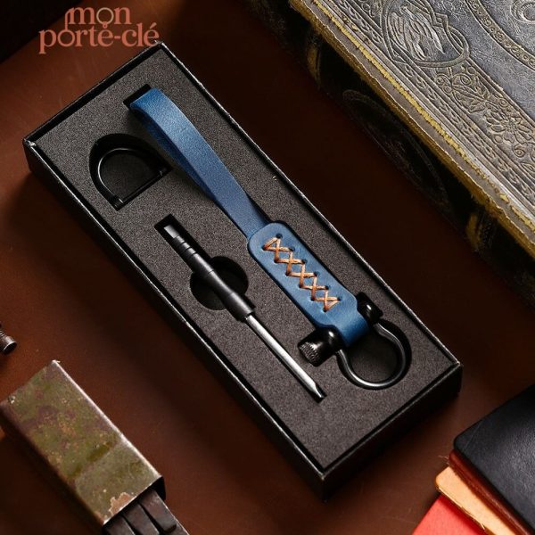 Porte-clé en cuir fait main avec design unique