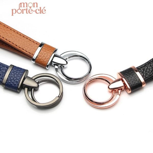 Porte-clé en cuir pour homme, simplicité et élégance