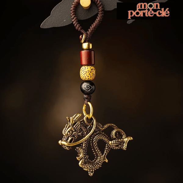 Porte-clé dragon en métal stylisé