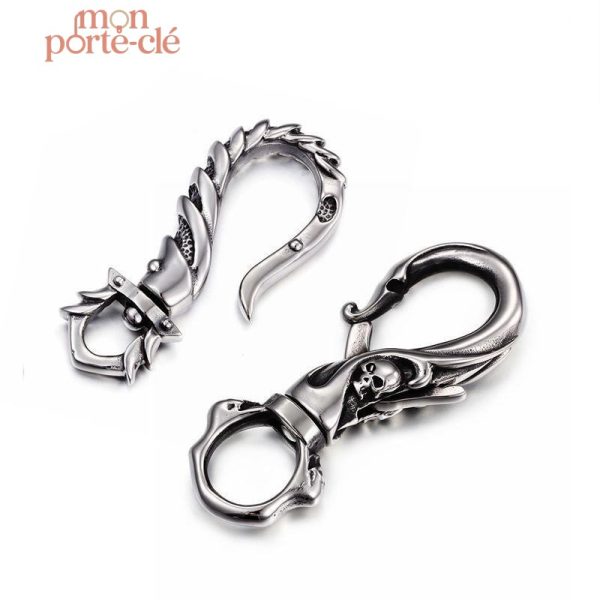 Porte-clé en acier pour homme avec crochet