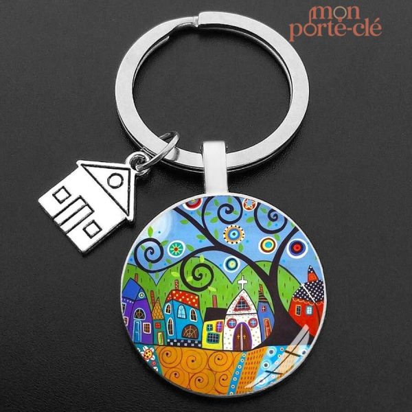 Porte-clé Maison avec style artistique unique