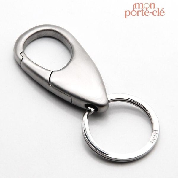 Porte-clé homme en acier, design épuré