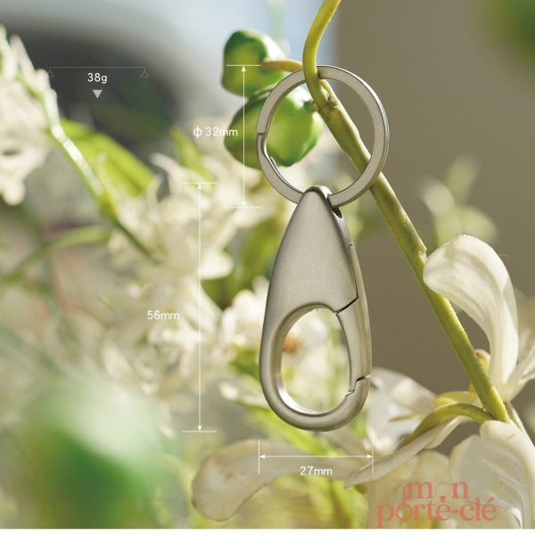 Porte-clé homme, finition acier élégante