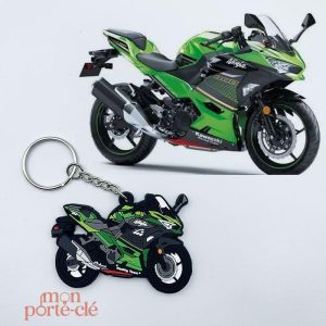 Porte-clé Moto design Ninja en vert et noir