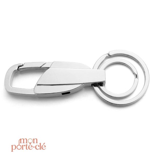 Porte-clé élégant en acier, style masculin
