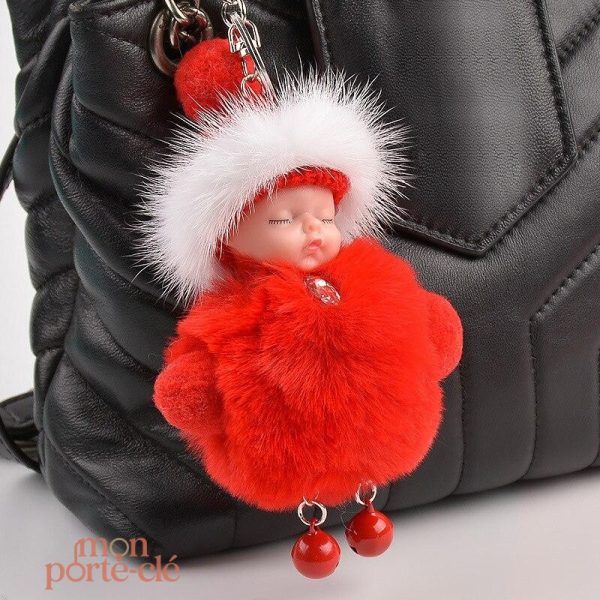 Porte-Clé Pompon doux et tendance