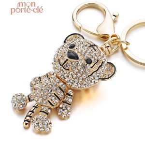 Porte-clé tigre coloré, accessoire tendance pour les passionnés