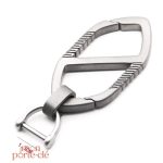 Porte-clé Losange titane élégant
