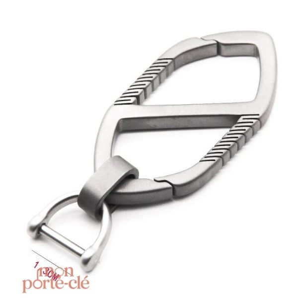 Porte-clé Losange titane élégant