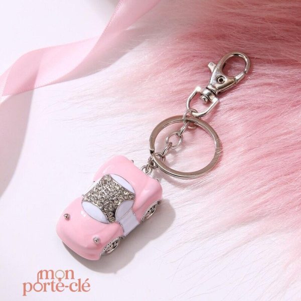 Porte-clé voiture chic, accessoire mode féminin