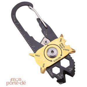 Porte-Clé Multifonction 20 en 1 en acier inoxydable
