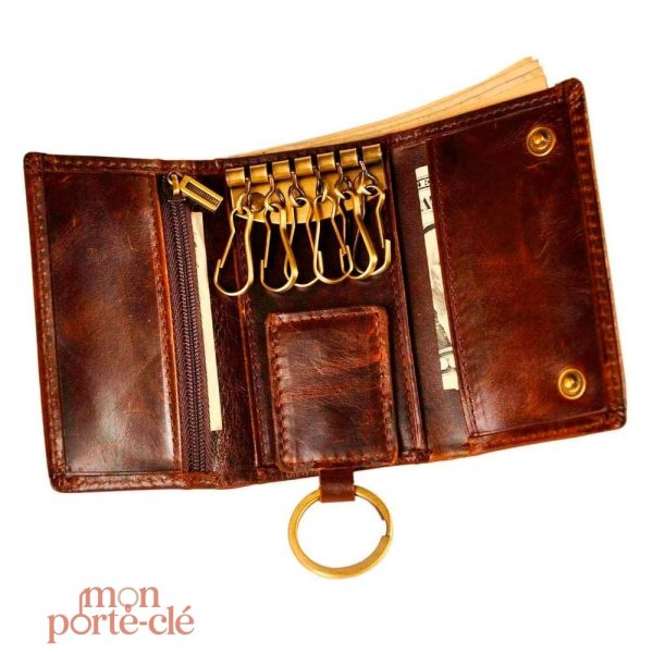 Porte-monnaie compact avec porte-clé intégré