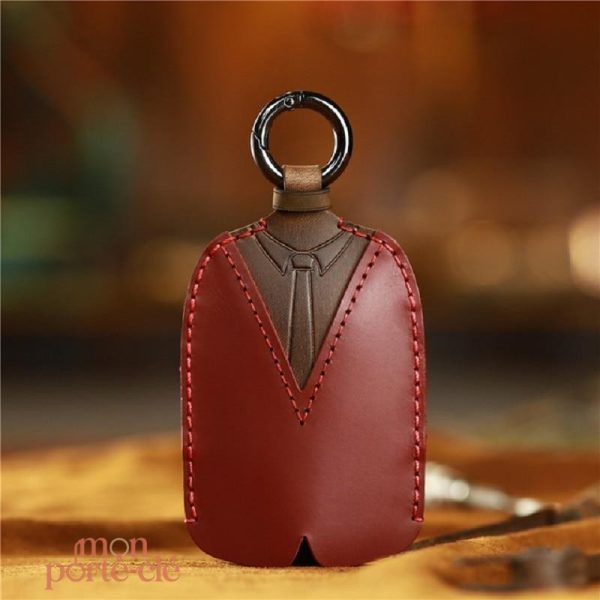 Porte-clé stylé en cuir véritable