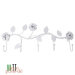 Support mural pour clés avec motif floral