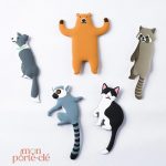 Porte-clé mural animaux décoratif