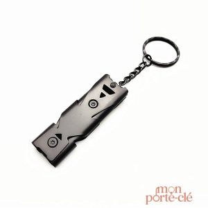 Sifflet intégré au porte-clé pour une accessibilité rapide