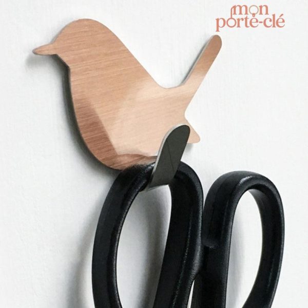 Porte-clé mural élégant, motif colibri