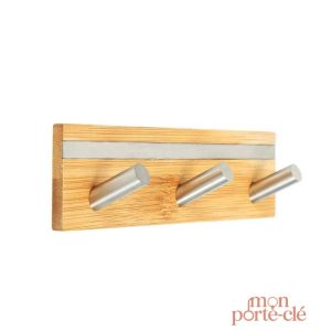 Support mural pour clés en bois naturel