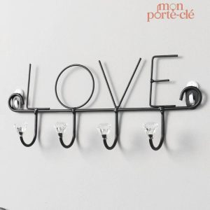 Porte-Clé Mural Love Inox élégant et pratique