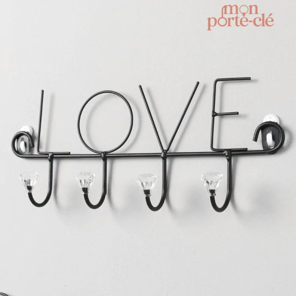 Porte-Clé Mural Love Inox élégant et pratique