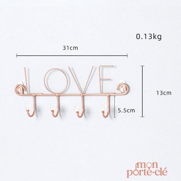 Support mural pour clés en inox design moderne