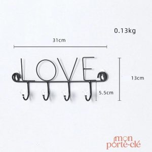 Porte-clé mural en inox pour une organisation efficace