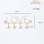 Accessoire mural pour clés Love Inox au style épuré