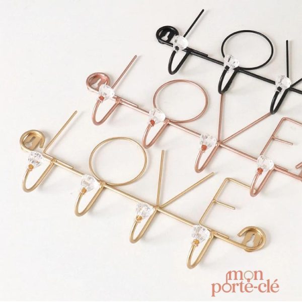 Rangement mural Love Inox pour clés et petits objets
