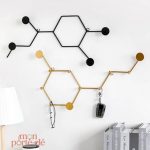 Porte-Clé Mural Luxe Géométrique