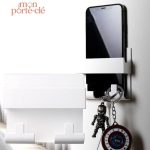 Support mural pour téléphone et clés design fonctionnel