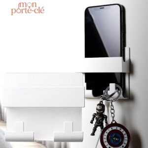 Support mural pour téléphone et clés design fonctionnel