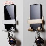 Accessoire mural pratique : porte-clé et support téléphone