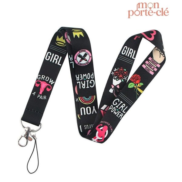 Accessoire tour de cou, porte-clé avec message féministe