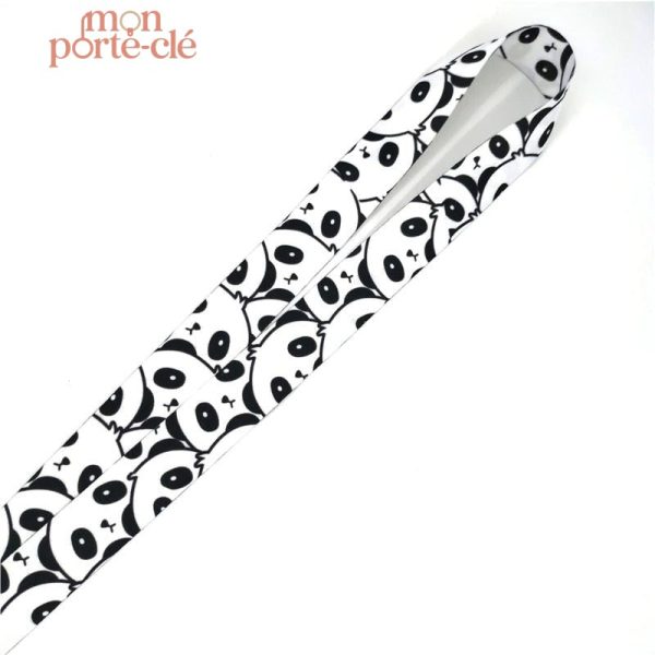 Porte-Clé Panda coloré sur un tour de cou pratique